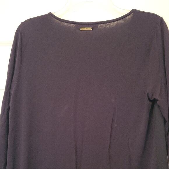 Michael Kors Black Blouse Size S 3/4 Sleeve Tunic - Picture 4 of 13